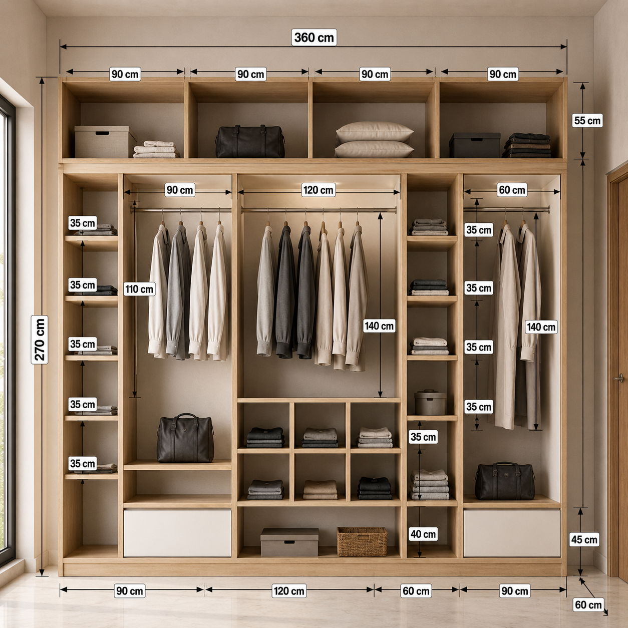 Modern custom wardrobe