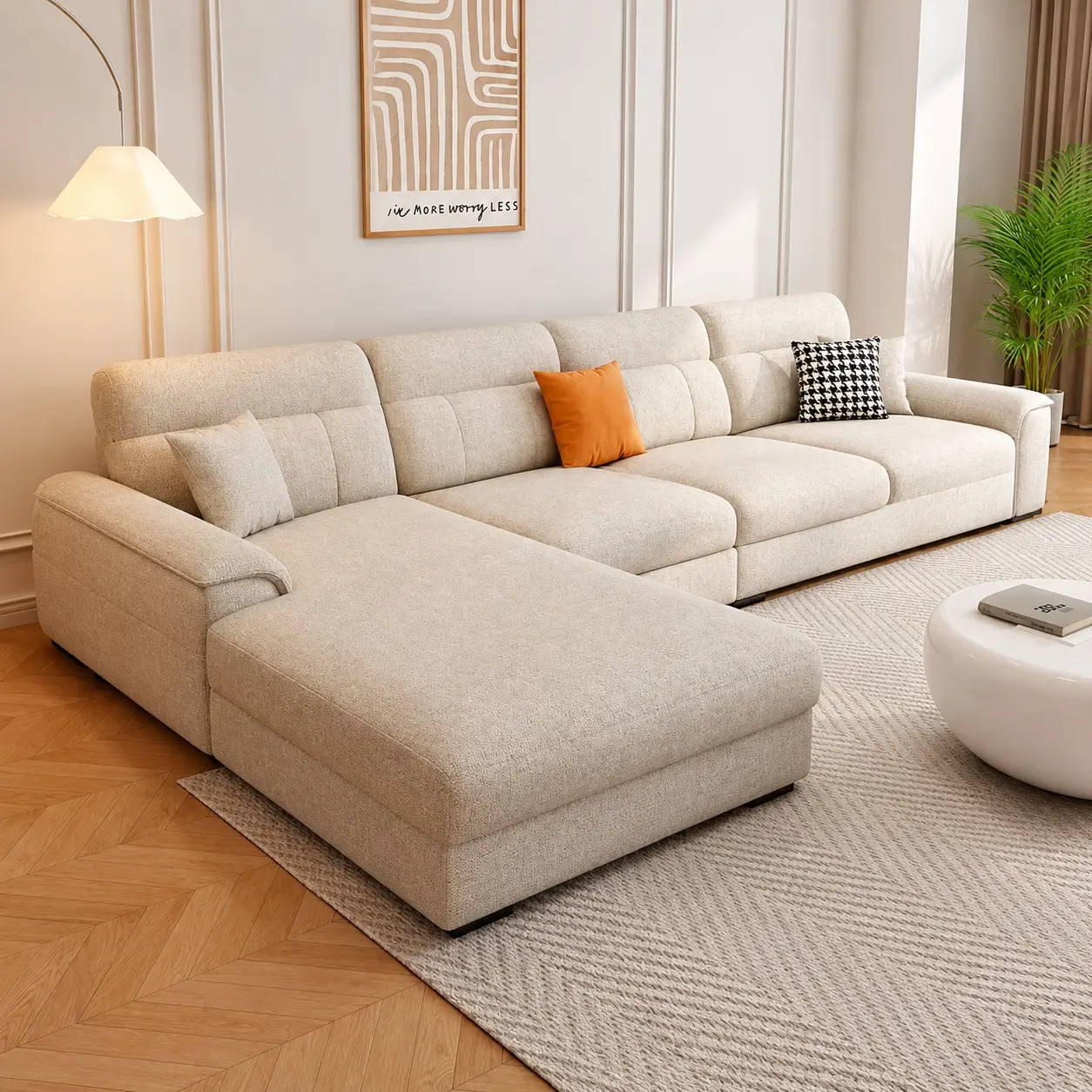 Beige Chaise Sectional