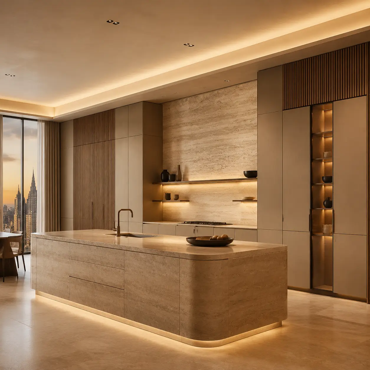 Luxury island kitchen cabinet